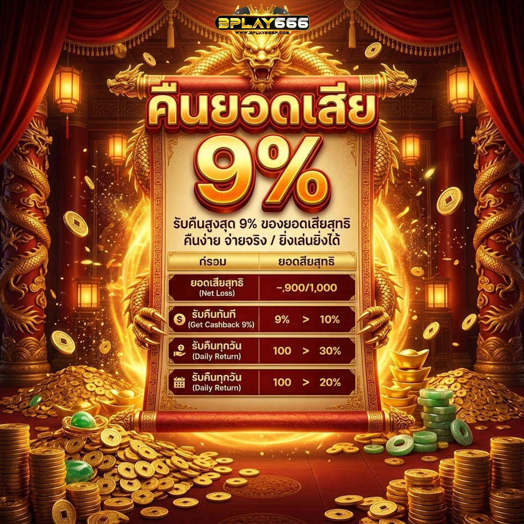 bplay666 คืนยอดเสีย 9%