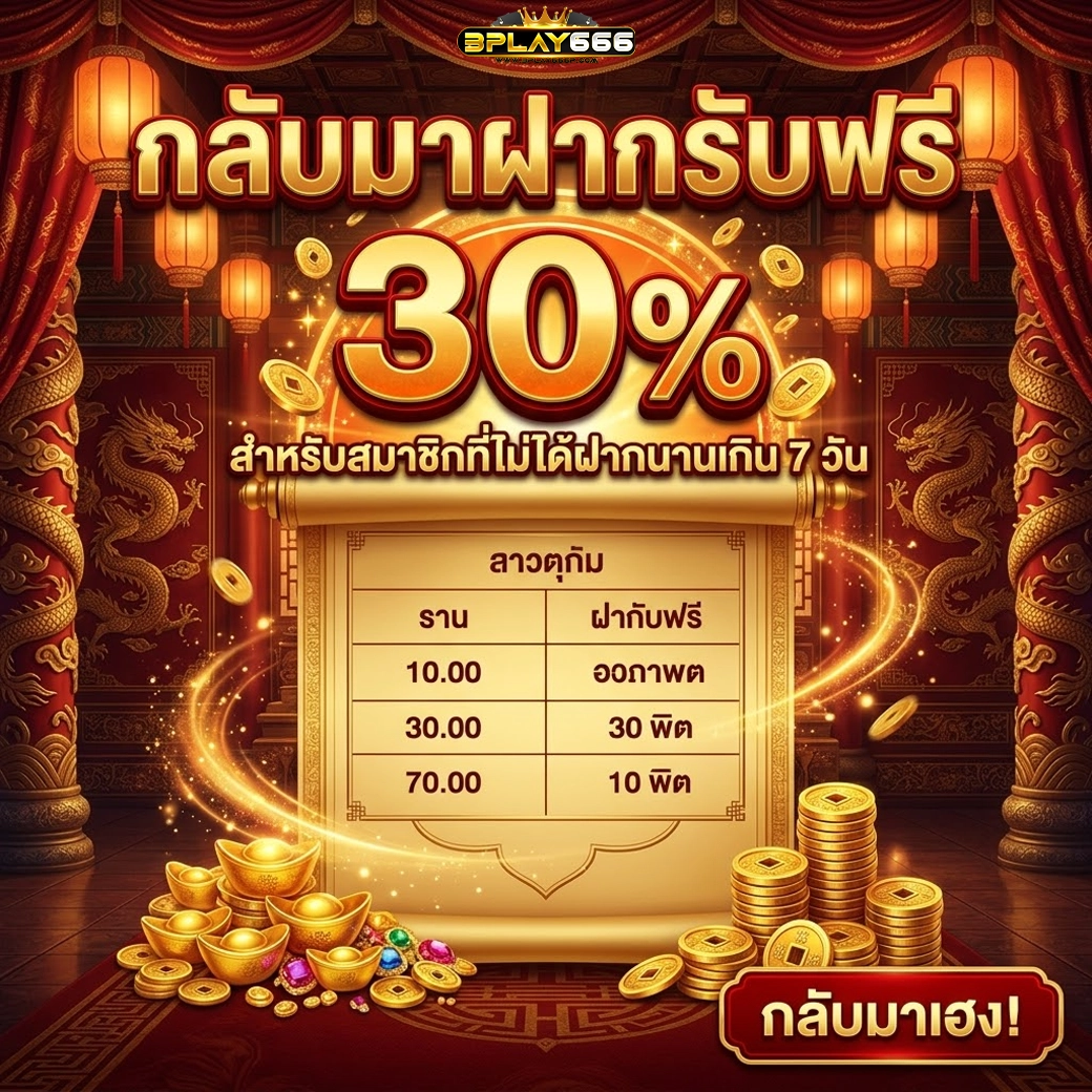 bplay666 โปรกลับมาฝากรับฟรี 30%